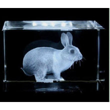 Presente bonito do cristal do laser 3D, paperweight de cristal